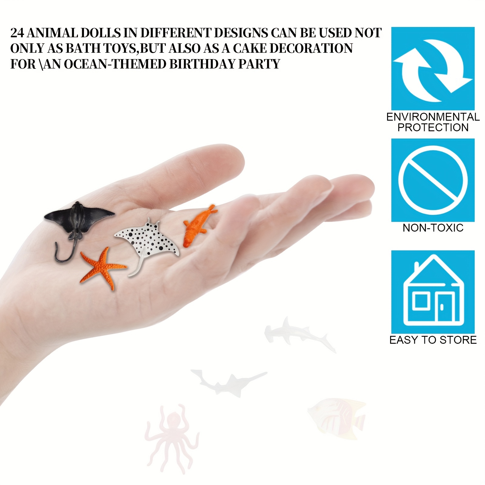 16 PCS Ocean Sea Animal Figures,Mini Sea Life Creatures Toys