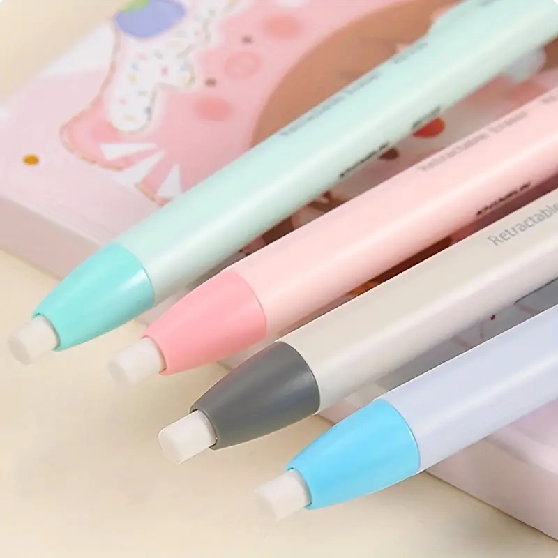 Pen Shape Press Type Pencil Eraser Replaceable Core Sketching