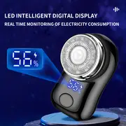 mini electric shaver with dual ring blade digital display smart razor for efficient hair shaving type c high speed charging razor with detachable blade sports & outdoors temu details 3