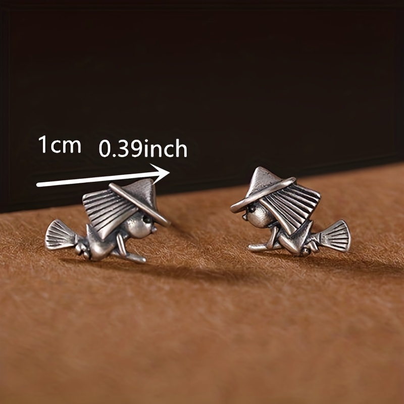 Antique Retro Men's Matte Witch Earrings