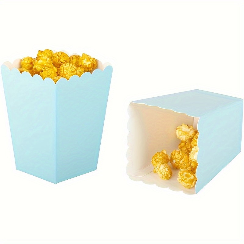 Cajas de palomitas de maíz blancas para suministros de fiesta, paquete de 12