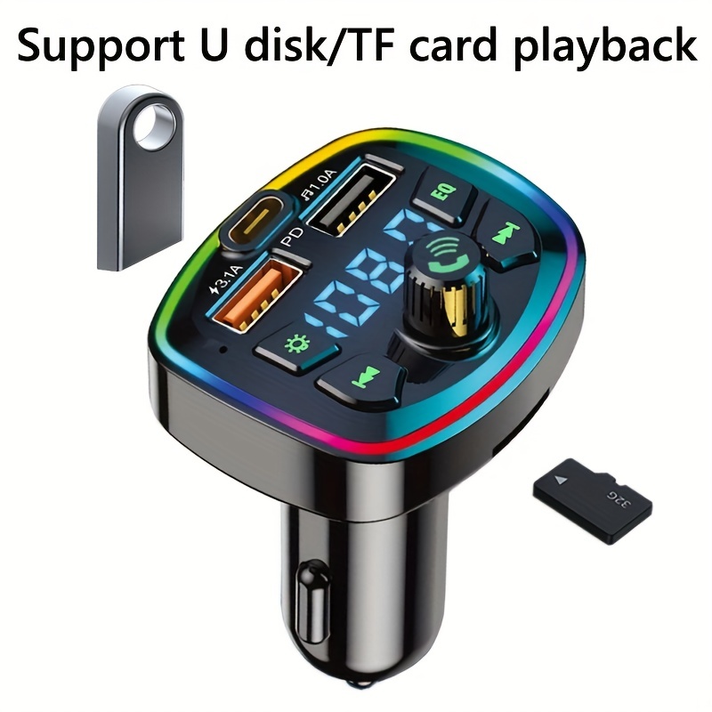 T25 Car Bluetooth FM Transmitter MP3 Player Hands-Free Dual USB Fast Charge