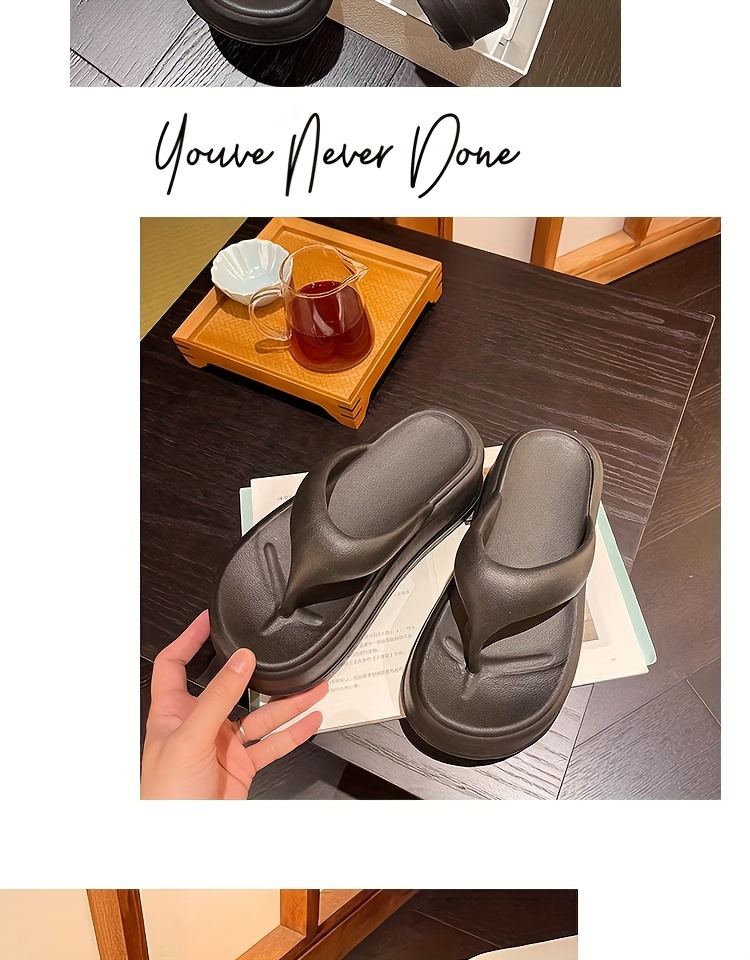  womens 7cm thick sole eva slide sandals open toe summer slippers with black white straps comfortable indoor outdoor use casual footwear   durable footwear Product details 14