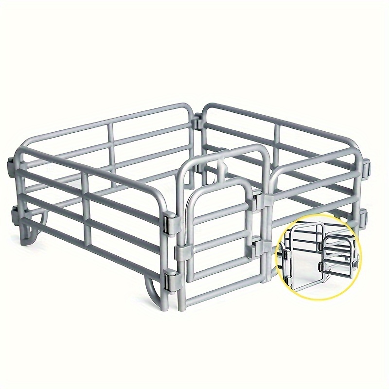 Rustic Farmhouse Decorative Fence PVC Model for Sand Table Play Gray