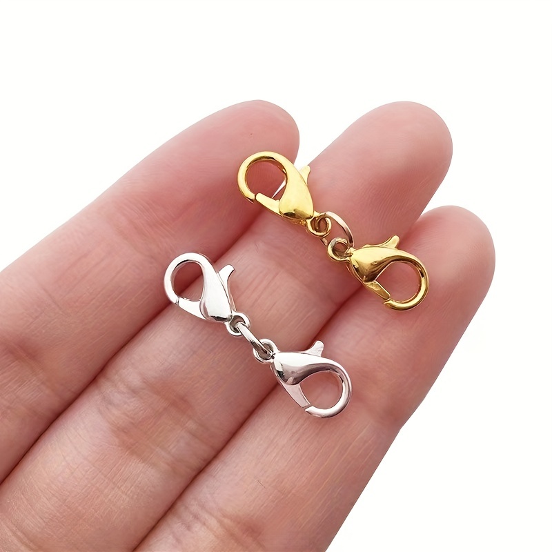 Double Lobster Clasp Extender Double Claw Connector Bracelet Extension Clasp  Small Bracelet Extender Necklace Shortener Clasp for DIY Jewelry Making  1.02 Inch(Gold, Silver,1.02 Inch) 