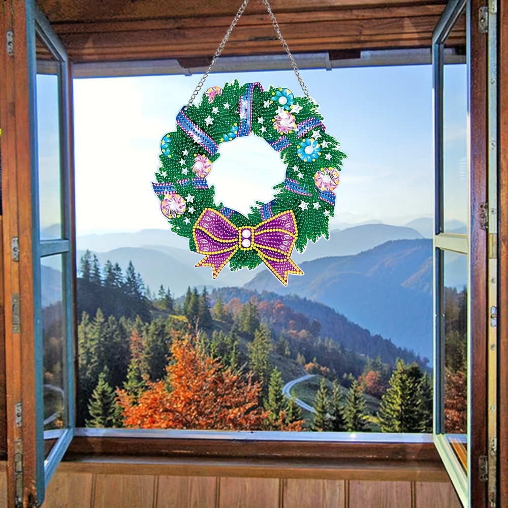 Frameless Diy 5d Artificial Diamond Painting Set Wreath - Temu