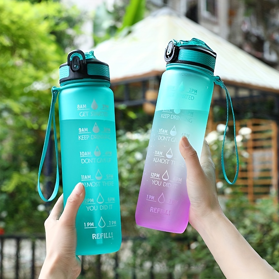 1000ml Water Bottle with Motivational Time Marker BPA Free Leak-proof Sports  Bottle for Outdoor Sports Fitness Gym Cycling Backpacking 