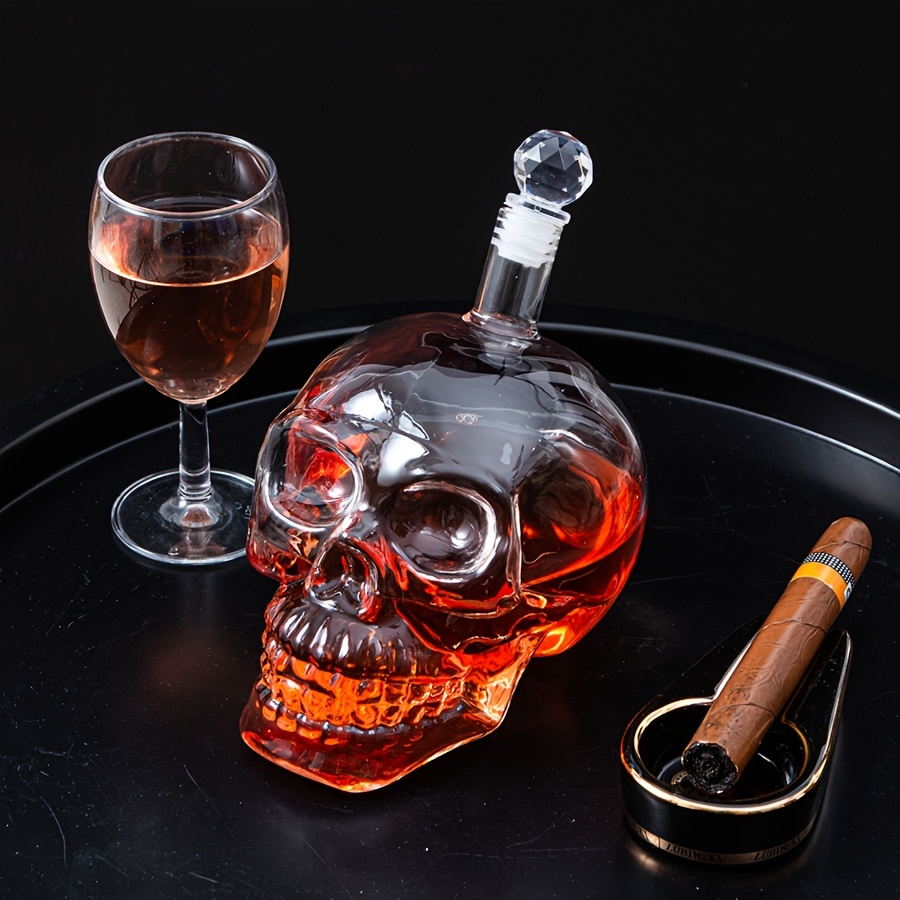 Skull Bottle Skull Decanter Cork Lead free Glass Horror - Temu