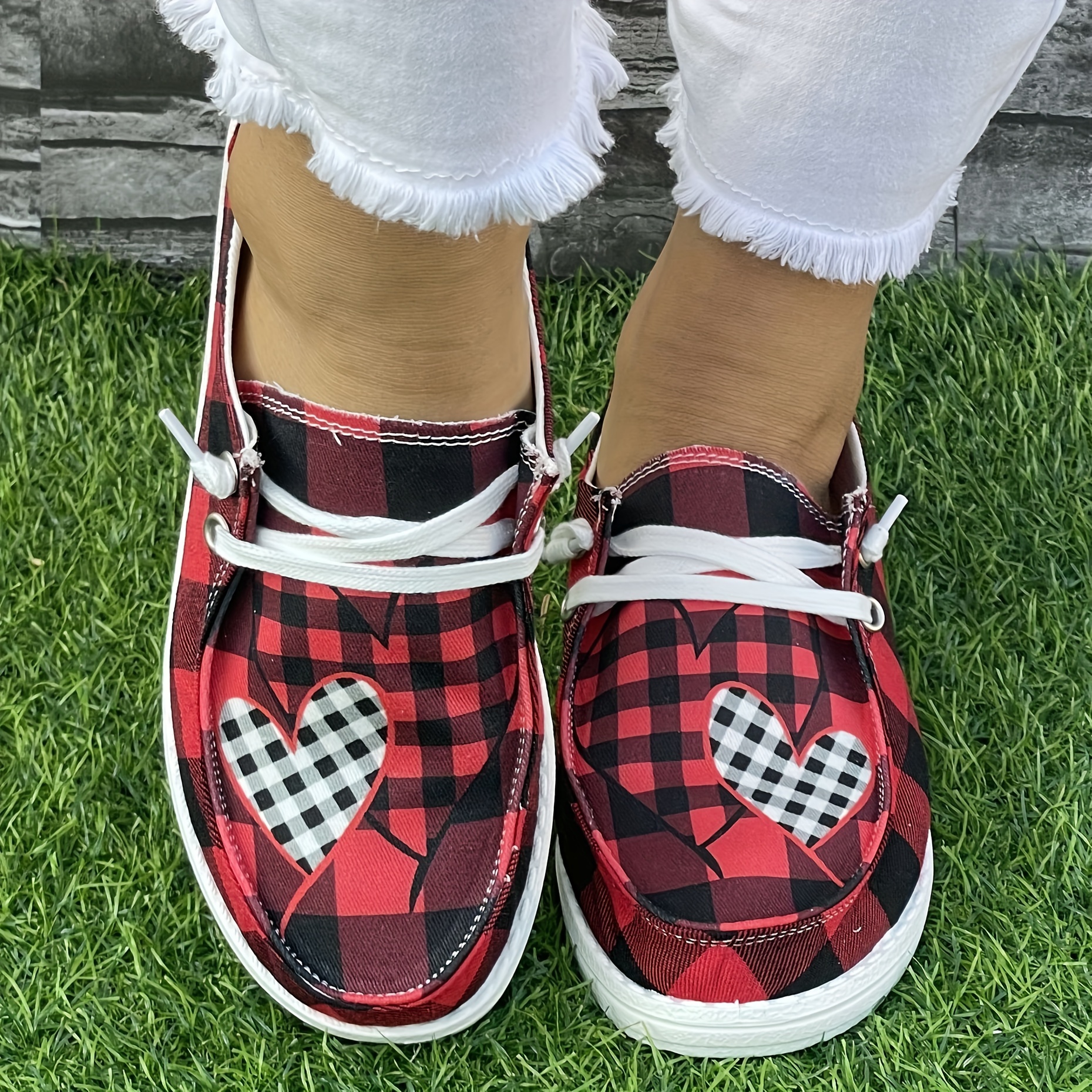 Womens plaid clearance loafers