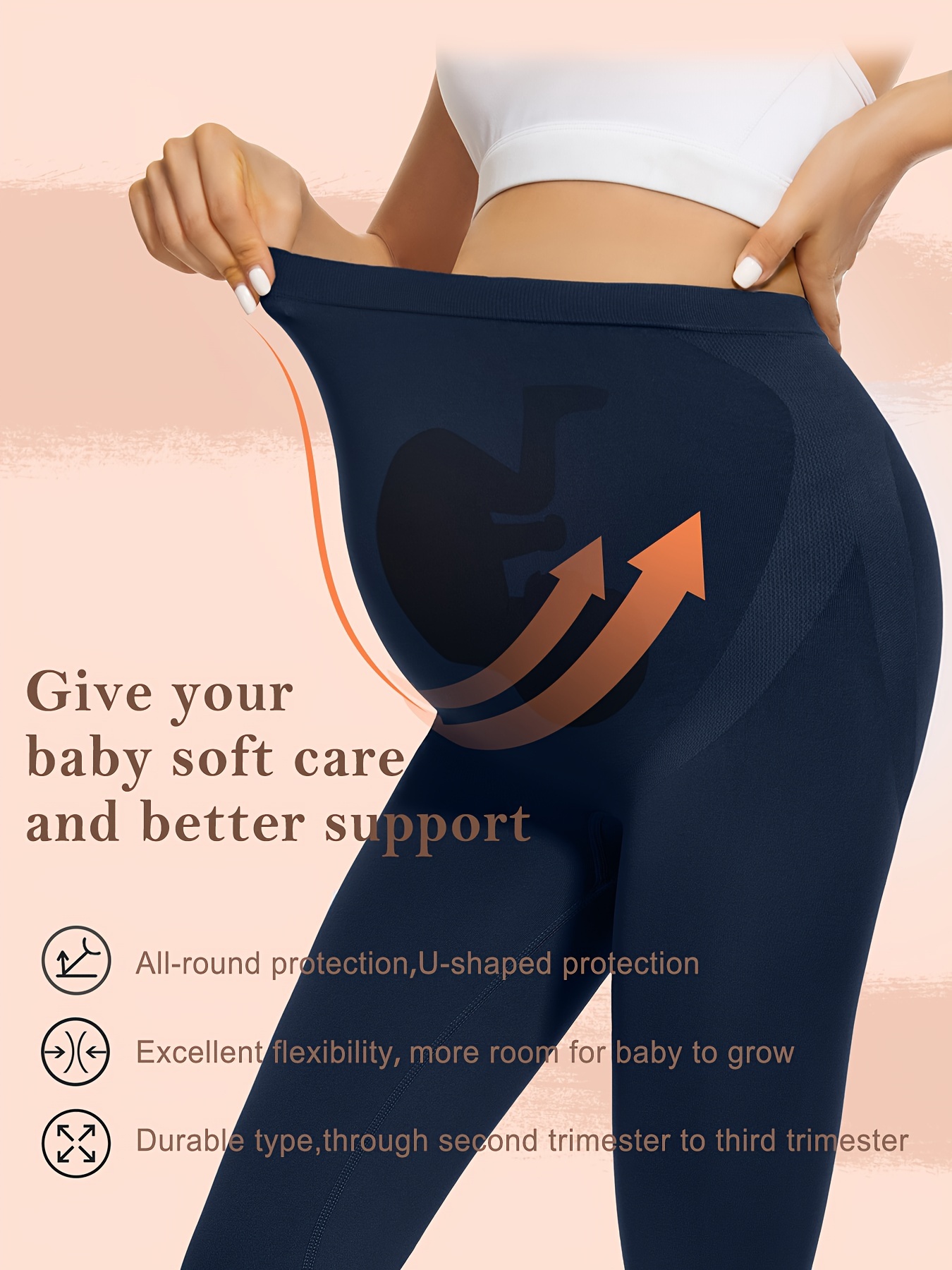 Legging court de maternité mince d'été, pantalon de sécurité de grossesse  de ventre de coton