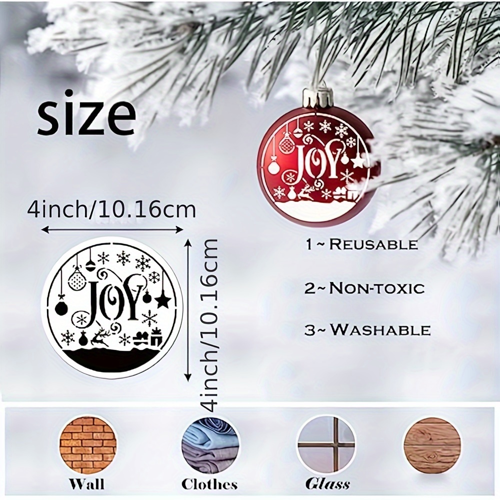 Christmas Stencils for Ornaments Stencils for Painting on Wood Small Cookie  Mini Face Christmas Stencils for Crafts Supplies Glass Christmas Tree