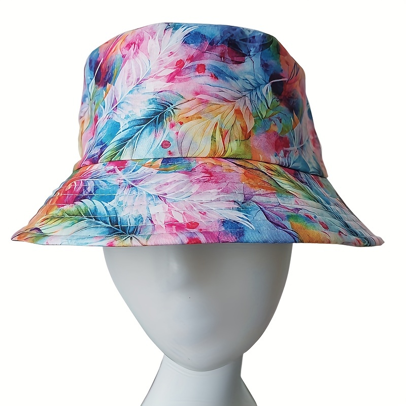 Tie Dye Pattern Bucket Hat, Fishing Hat, Packable Double Sided Sun Protection Fisherman Hat Winter Thermal Hat, Women's Hat,Temu