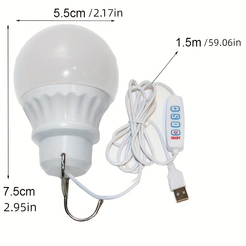 1pc Dc5v Led Camp Light Usb Emergency Bulb 3 Color Dimmable Hanging Tent  Lamp Work Bbq Fishing Repair Door Camping Equipment - Tools & Home  Improvement - Temu