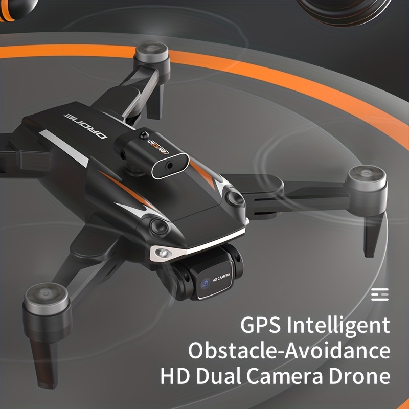 Large Obstacle Avoidance Drone Hd Dual Cameras Gps One key - Temu