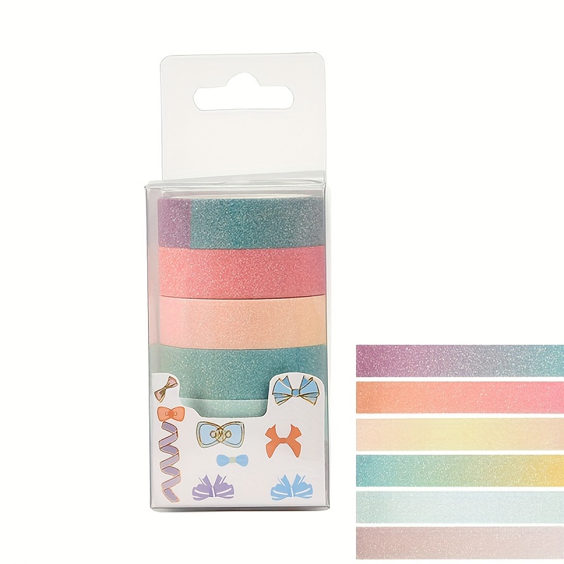 Glitter Washi Tapes Basic Masking Tape Journal Supplies - Temu