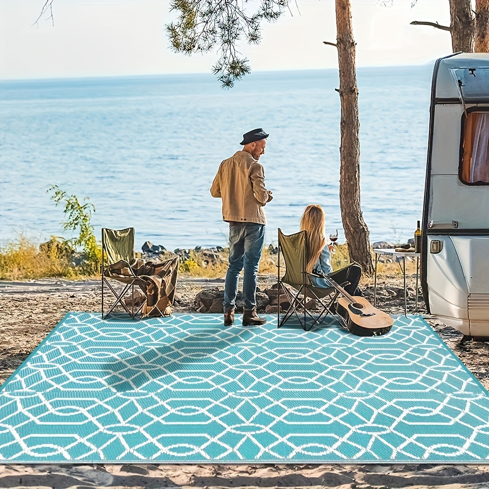 Waterproof Reversible Outdoor Rug Mat For Patios, Camping, Rv, And More -  Vintage Boho Style, Machine Washable, Perfect For Patio Decor And Room  Decor - Temu