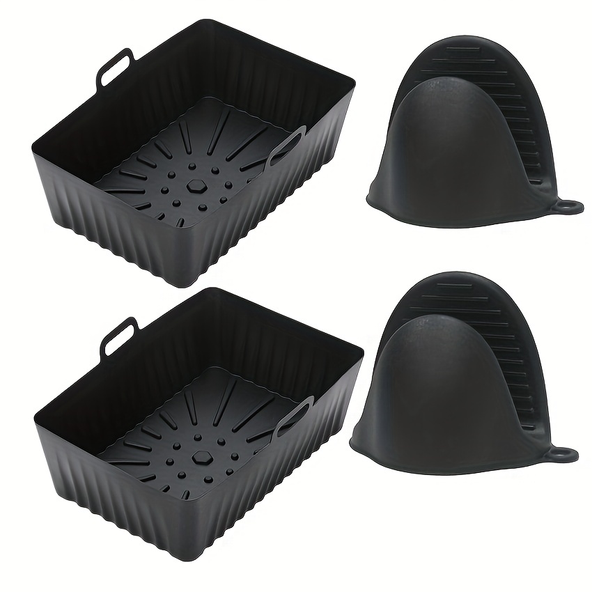 MOFELON 2PCS Silicone Pot for Ninjas Dual Air Fryer,Reusable