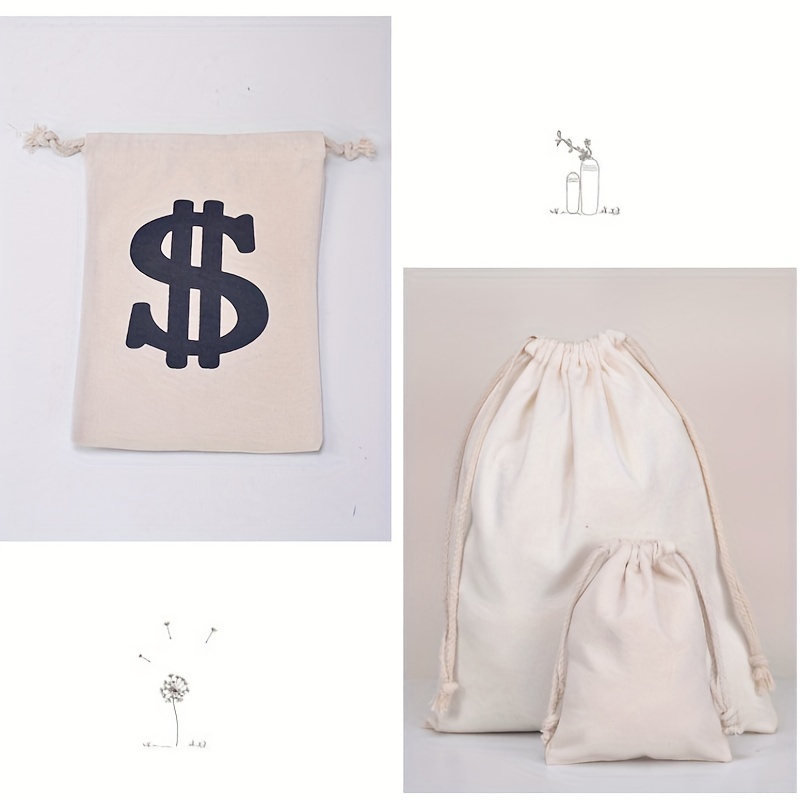 Thick High grade Dollar Sign Drawstring Canvas Bag Dollar - Temu Australia