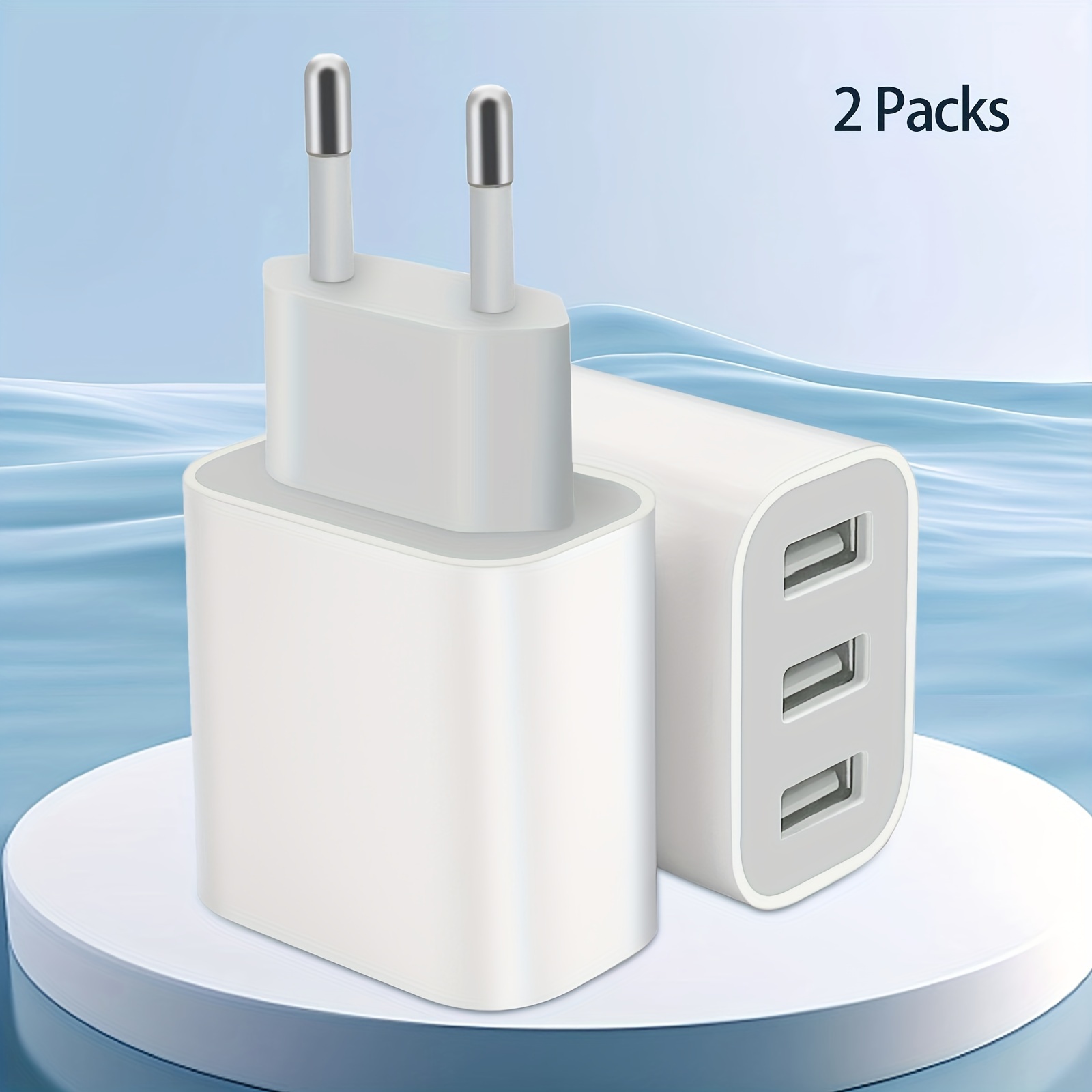 Universel Slim Prise Mural USB Chargeur Rapide 5V 2.4A 12W Avec Câble de  Charge
