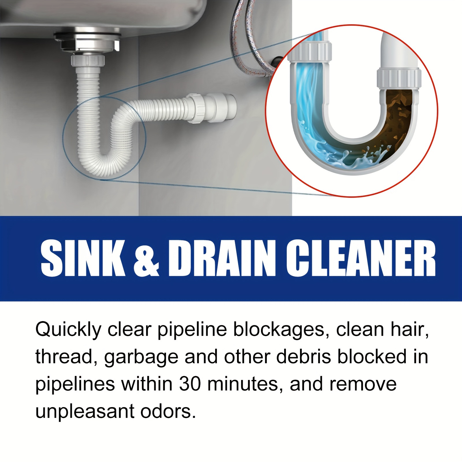 12pcs sink drain cleaner drain clog remover drain dredging deodorizing cleaner home bathroom kitchen sink   cleaner odor removal drain dredger cleaner deodorizer cleaning supplies cleaning tool apartment essentials details 8