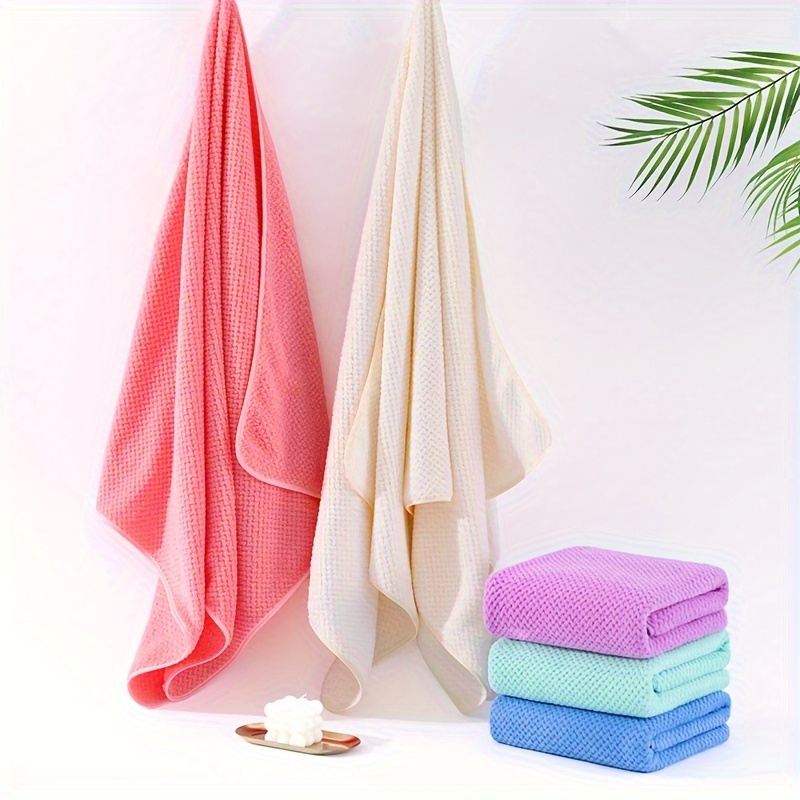 Premium Bath Towel Set Polyester Coral Velvet Highly - Temu