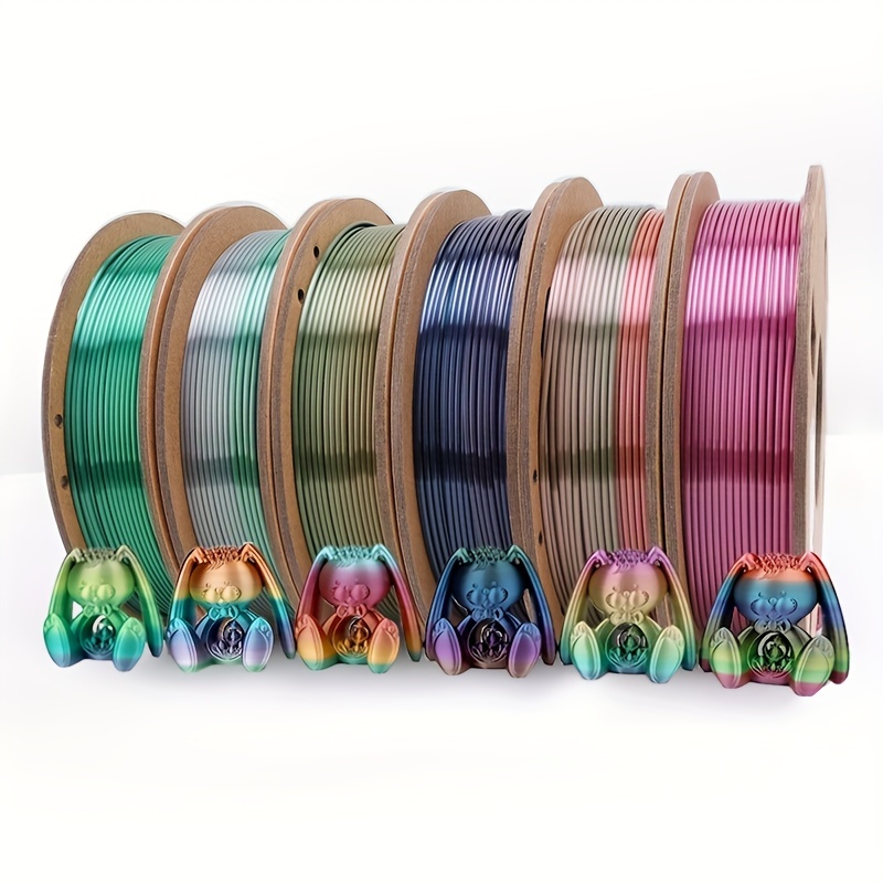 Silk PLA 3D Printer Filament, Multicolor 1.75Mm PLA Shiny Gradient Filament