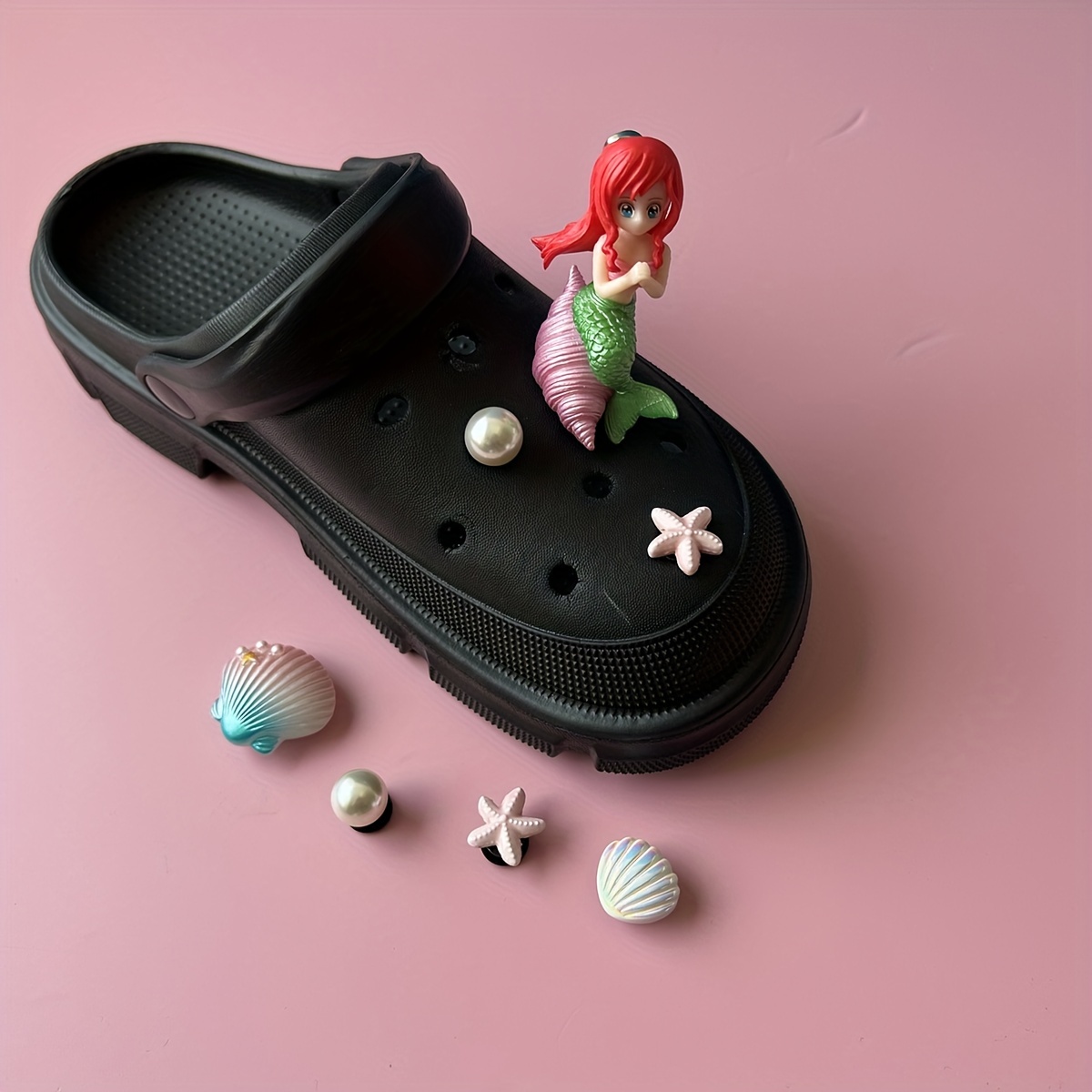 Diy Fashion Croc Accessories Mermaid - Temu