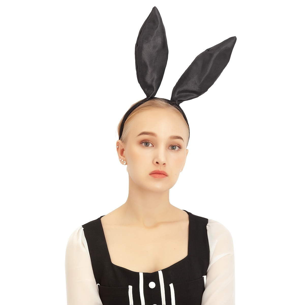 Bunny Ears Headband Satin Rabbit Hair Band Cosplay Party - Temu