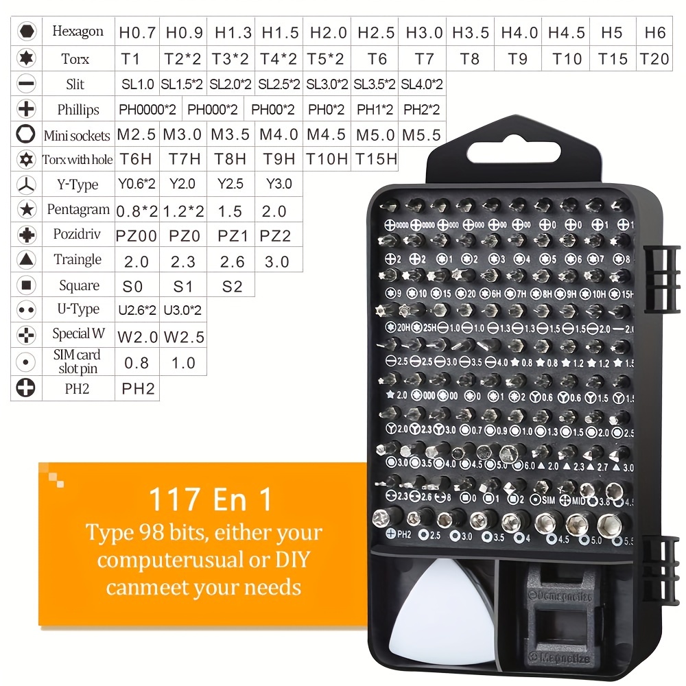 Kit D'outils De Réparation Magnétique 117 En 1 Pour Séries - Temu
