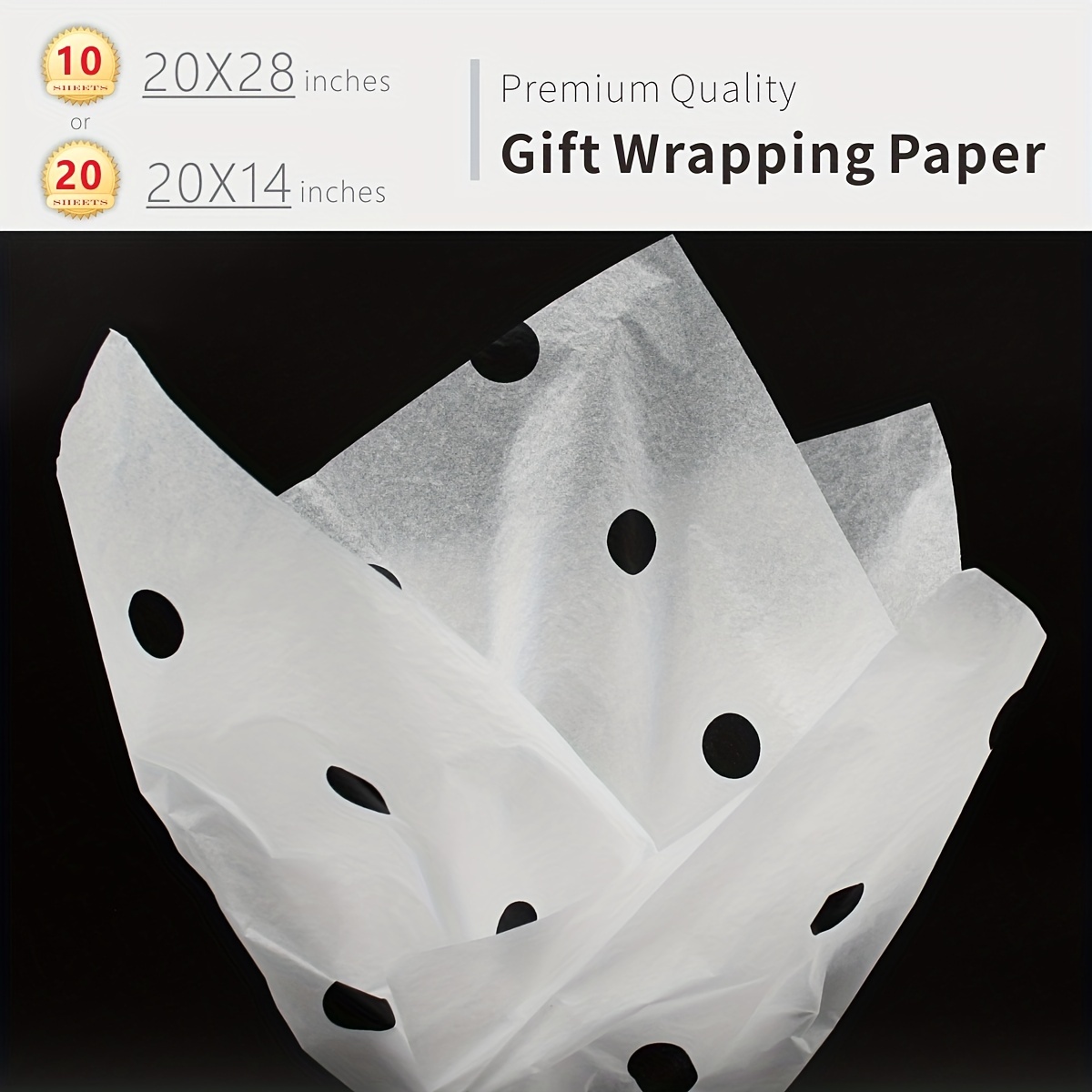 100 Sheets 20X14 White Tissue Paper Bulk for Gift Bags Wrapping