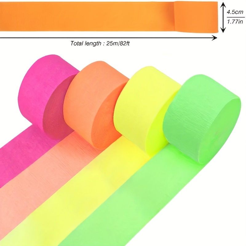 4rolls Glow Crepe Paper Fluorescent Neon Paper Streamers - Temu