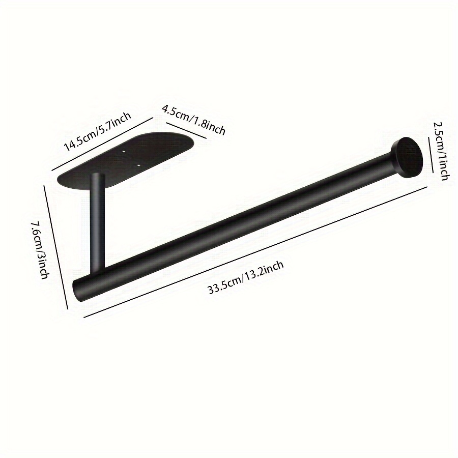 Paper Towel Holder Under Cabinet, Adhesive Or Drilling Black Paper Towel  Roll Holder Rack, Under Counter Or Wall Mount For Kitchen, Bathroom, Camper,  Rv, Sus-304 Stainless Steel - Temu