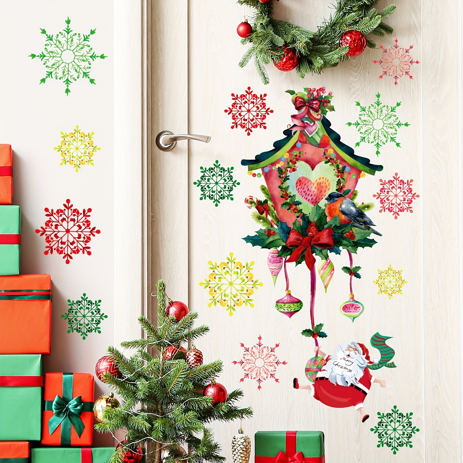 Snowflake Window Stickers Christmas Decorations Winter Door - Temu