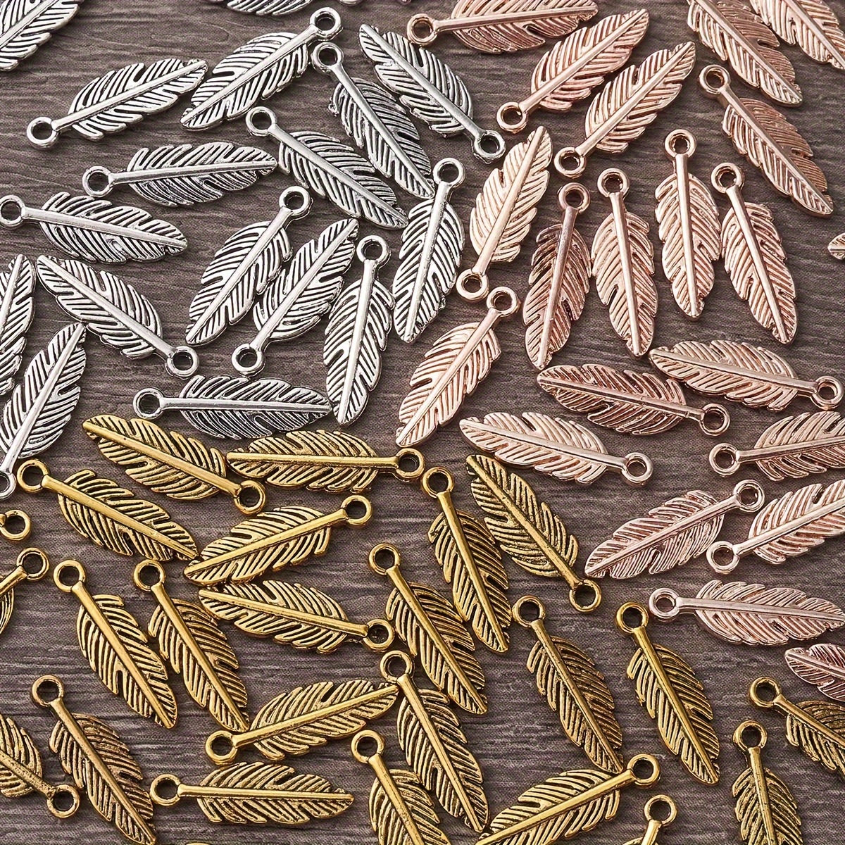 

30pcs Zinc Alloy Vintage Feather Pendant Alloy Feather Charms For Diy Jewelry Accessories Bracelet Earrings Necklace Making