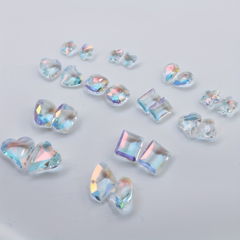 Heart shaped Rhinestone Nail Art Gems Irregular Shape With - Temu Mexico,  Heart Nail Gems 