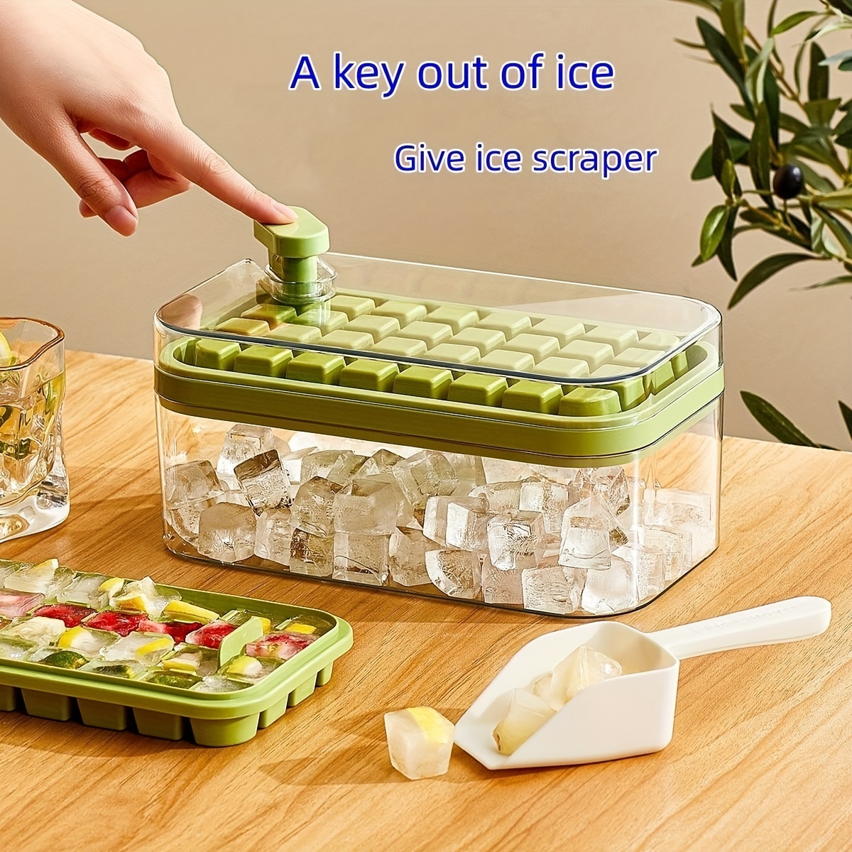 Multifunctional Ice Cube Tray With Ice Shovel And Removable - Temu