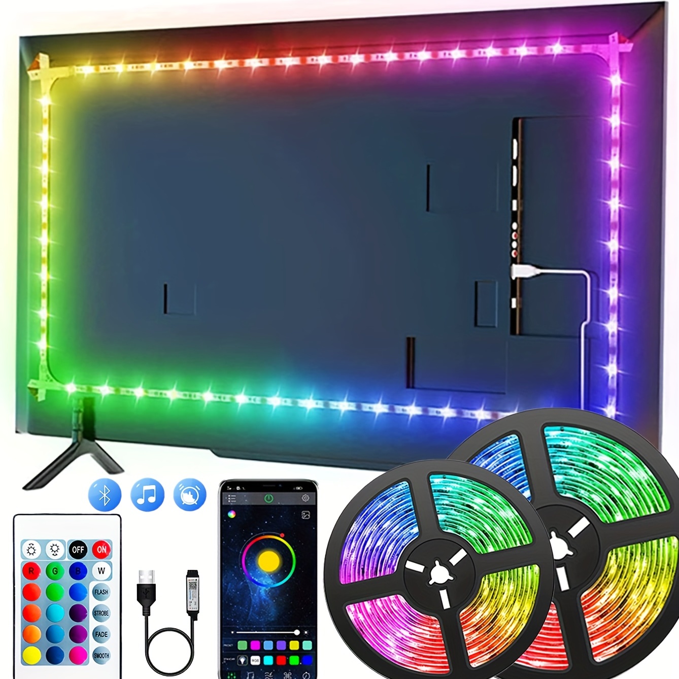 Kaufe RGB LED Streifen Licht Schlafzimmer 5050 SMD TV  Hintergrundbeleuchtung Band Diode Band Flexible Nicht Wasserdicht Led-leuchten  Für Zimmer bar Dekor