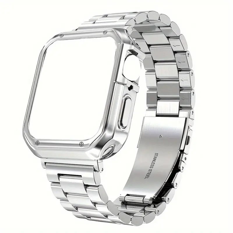 1 Tpu Case Stainless Steel Strap For Watch Ultra 2 - Temu