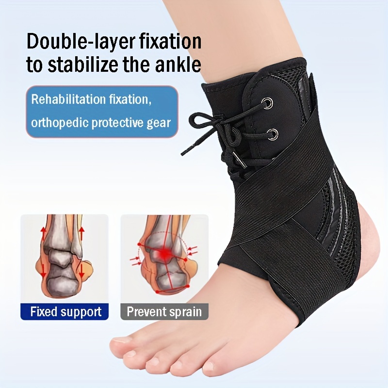 

1pc Compression Ankle Brace For Women & Men - Double Pressurized, 4 Elastic Support Rods- Perfect For Sprains, Tendonitis, Fasciitis & Injuries!