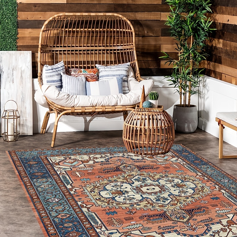  FADFAY 39 x 59 Floral Boho Rugs Vintage Style Anti Fatigue  Standing Living Room Floor Carpets Non-Skid Indoor Outdoor Retro Area Rugs:  Home & Kitchen