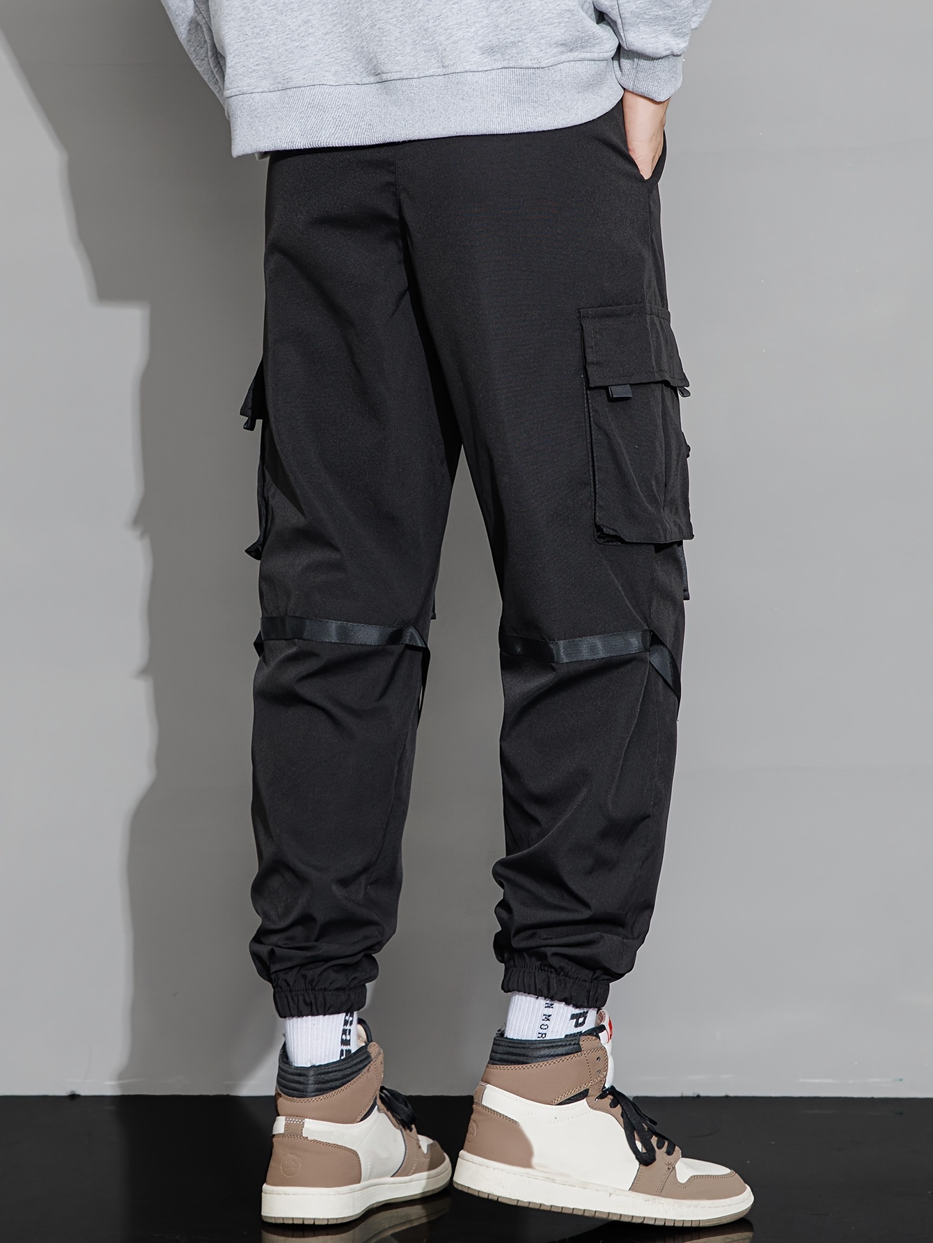 Mens Pants CARGO FLARE PANTS Pocket Ribbon Overalls Micro Casual Fashion  Fitness High Street From Cinda01, $71.38