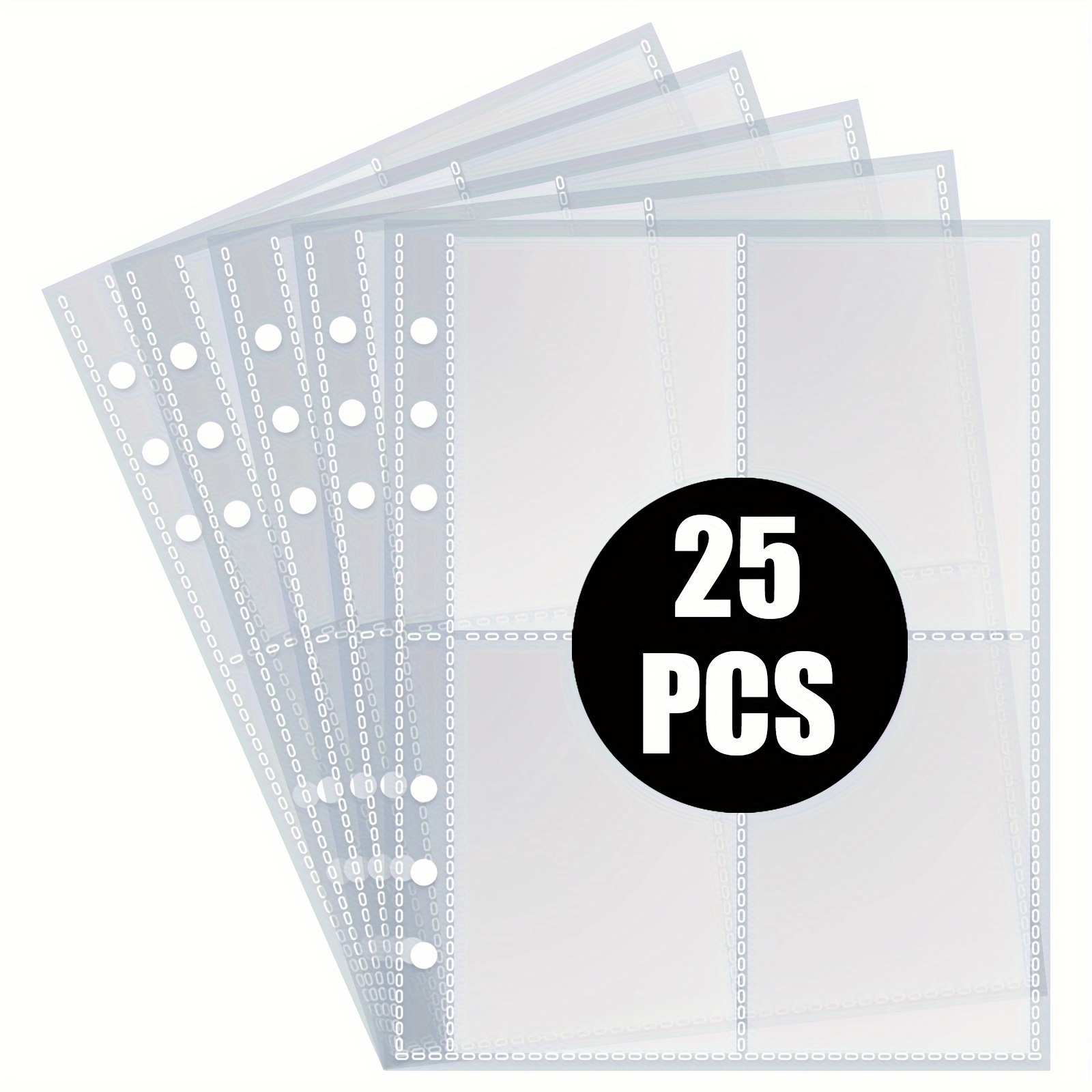 50pcs Trading Card Sleeves 9 Pocket Card Sleeves Card Binder Pages Binder  Sheets A4 