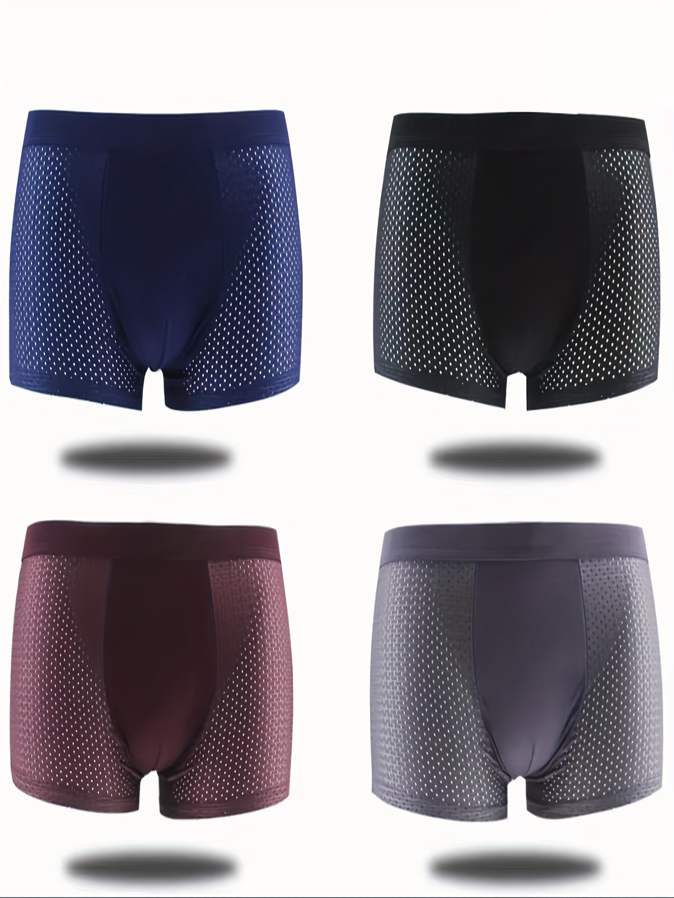 Men's Ice Silk Cool Boxers Briefs Mesh Breathable Soft Comfy - Temu