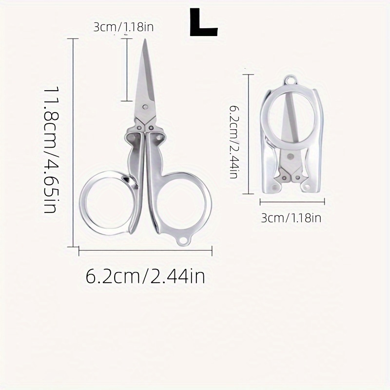 Compact Stainless Steel Folding Scissors For Travel And - Temu