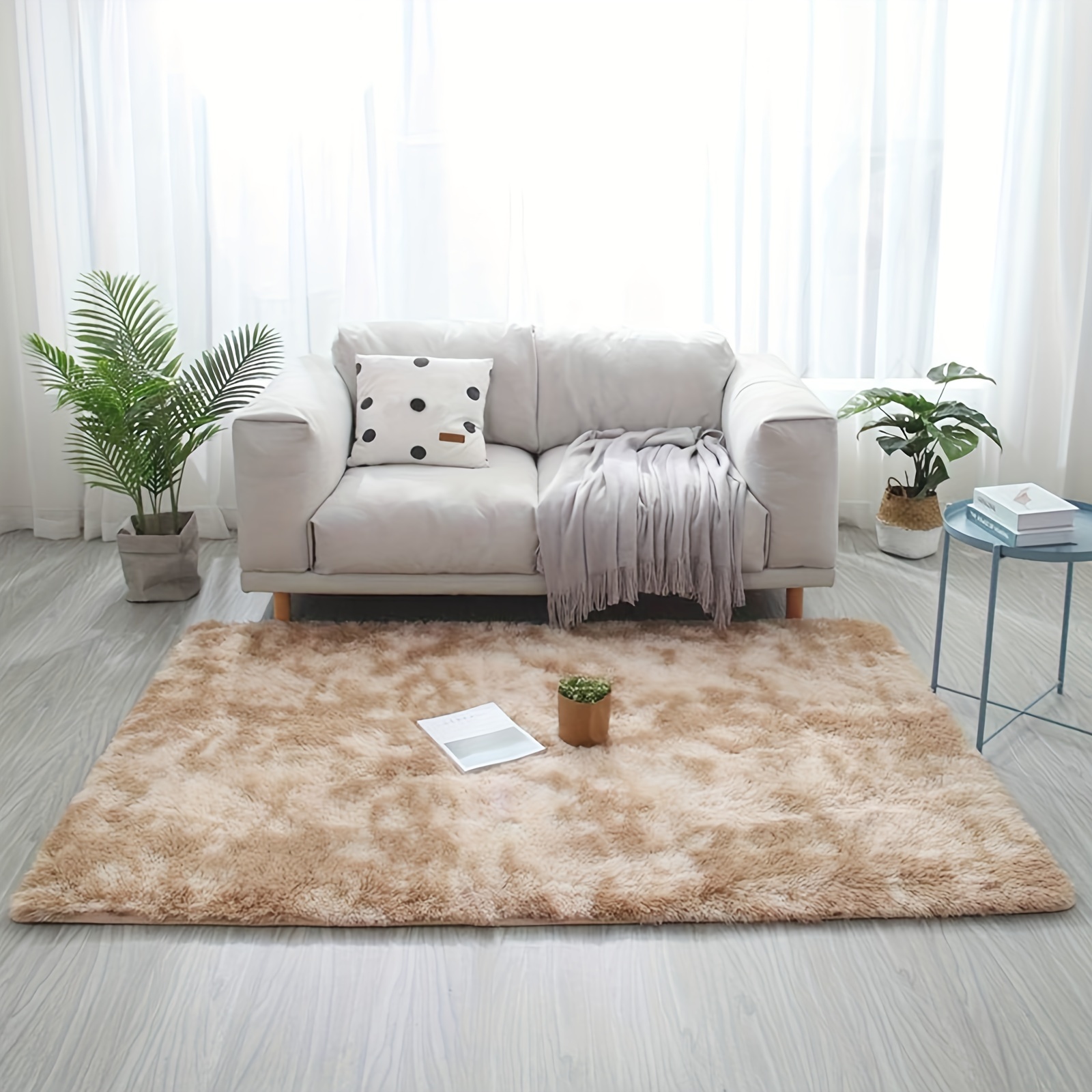 Luxury Shag Area Rug Modern Rectangle Thickened Plush Fuzzy - Temu