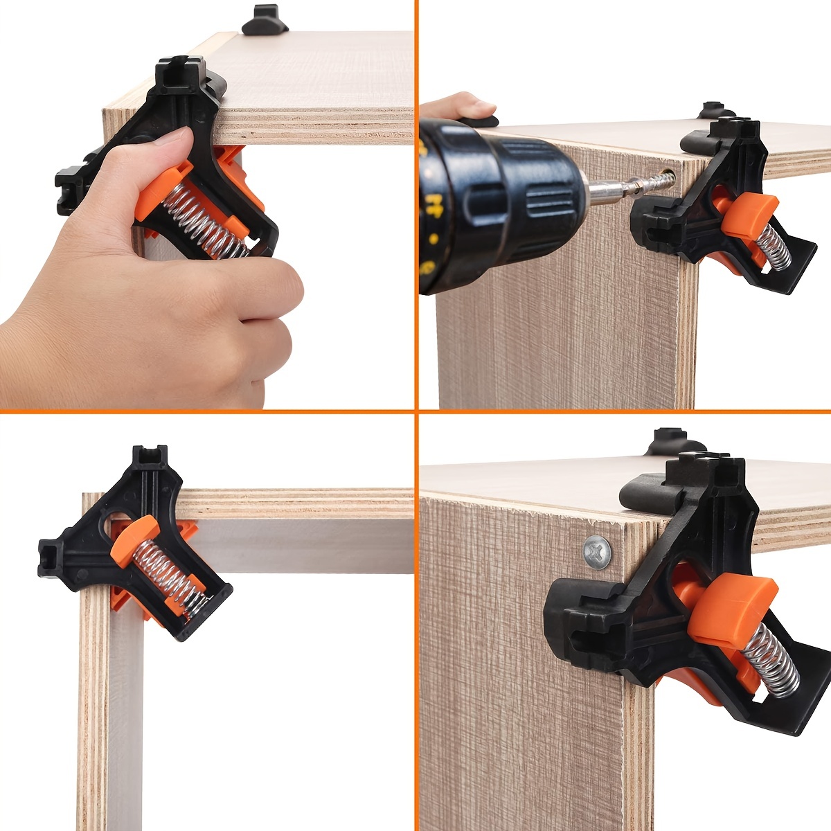  WETOLS Corner Clamp for woodworking, 90 Degree Right Angle Clamp,  Wood Clamps, 4Pcs Adjustable Spring Loaded Woodworking Clamp, Gifts for  Dad, Birthday Gifts for Men, Photo Framing-Orange : Everything Else