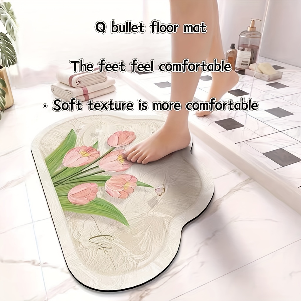 Bathroom Soft Diatom Mud Water Absorbent Mat, Quick-drying Foot
