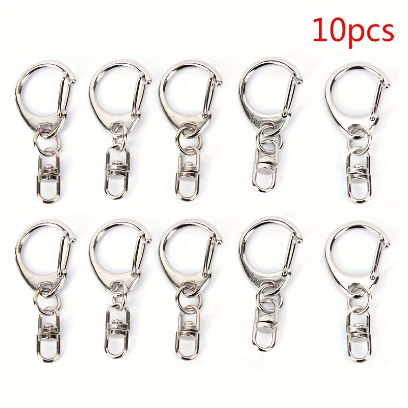 10pcs Alloy D-ring Buckle Spring Snap Hook Clip Keychain, Metal Swivel  Trigger Clips Key Chain Ring For Crafts Jewelry Making