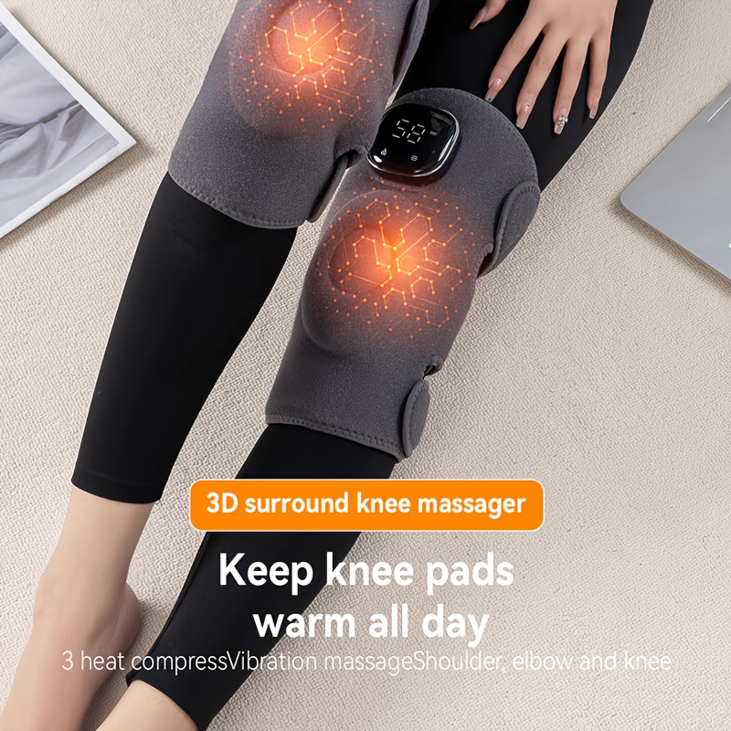 Heat Knee Massager, Vibration Heated Knee Brace Wrap, Electric Heating Knee  Pad for Knee Pain, Massage Knee Brace Wrap for Arthritis Pain and Support
