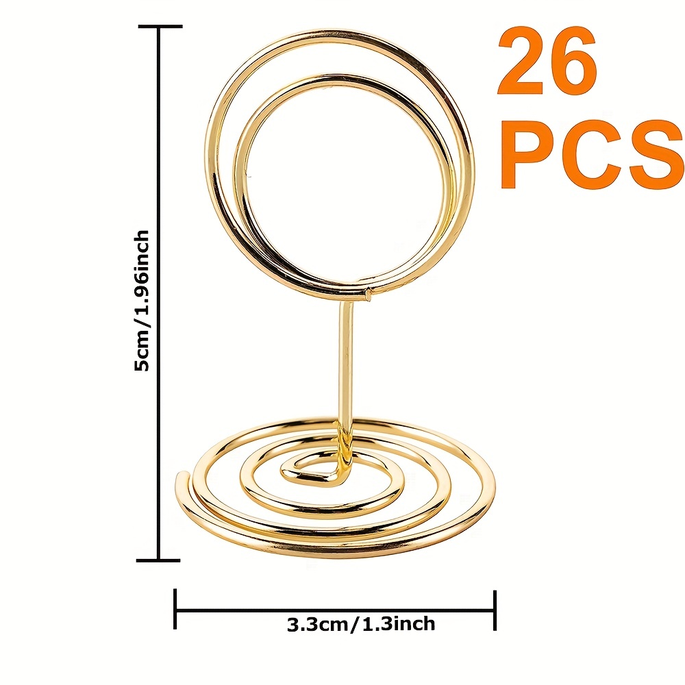 100 Pcs Mini Place Card Holders 2 Inch Table Number Holders Small Steel  Wire Table Sign Holders Picture Stands for Table Menu Standing Clip Holder  for